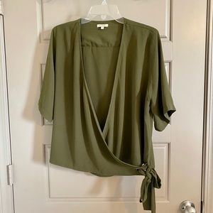 Et Cetera Olive Green Blouse